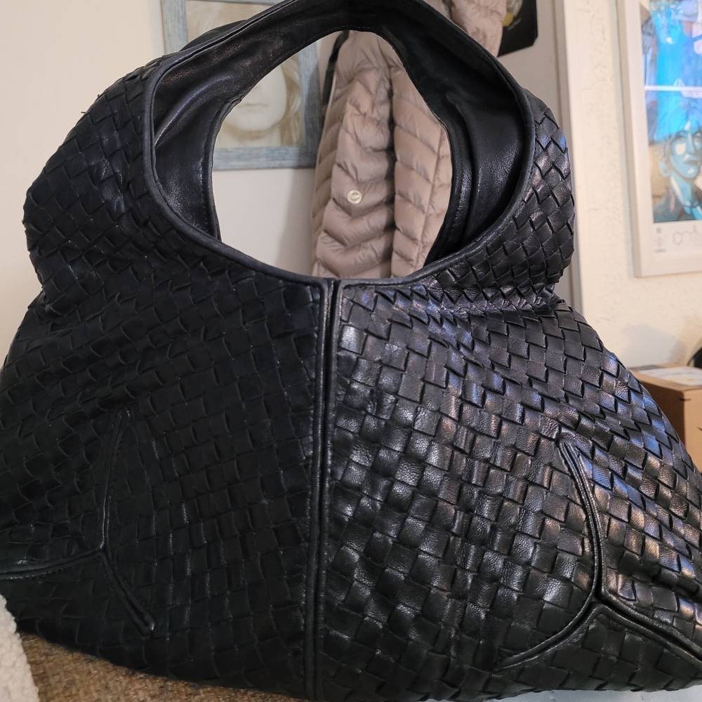 Bottega Veneta Black Woven Hobo Bag